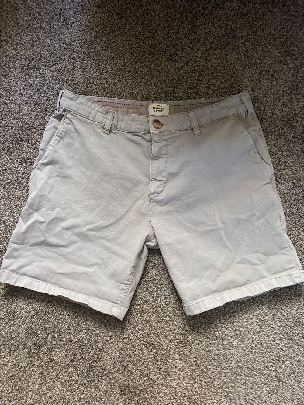 Marine Layer Men's Light Gray Flat Front Shorts